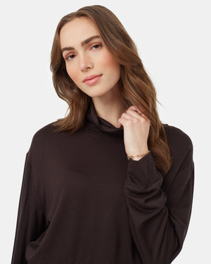 Black-Cowl-Neck-Long-Sleeve-Cropped-Top