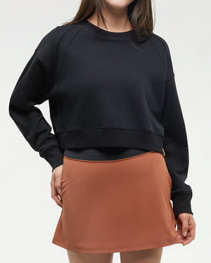 Black-Crew-Neck-Oversized-Cropped-Sweatshirt