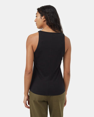 Black-Deep-V-Neck-Regular-Fit-Tank-Top