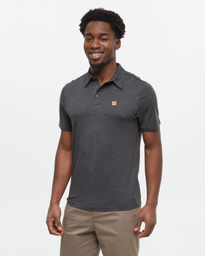 Black-Mens-Short-Sleeve-Polo-Neck-T-Shirt