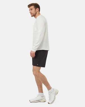 Black-Mid-Rise-Pull-On-Zip-Pocket-Shorts