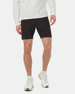 Black-Mid-Rise-Pull-On-Zip-Pocket-Shorts