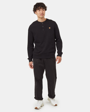 Black-Organic-Cotton-Crew-Neck-Button-Shirt