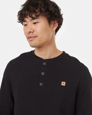 Black-Organic-Cotton-Crew-Neck-Button-Shirt