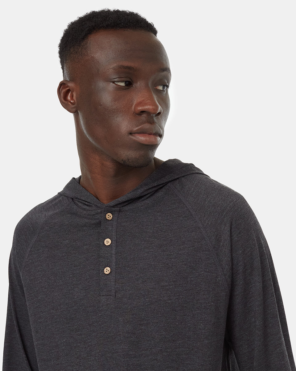 Henley hoodie top