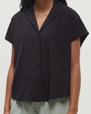 Black-Regular-Fit-Button-Up-Shirt