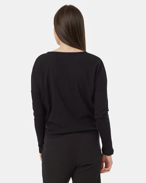 Black-V-Neck-Long-Sleeve-Tie-Front-Top