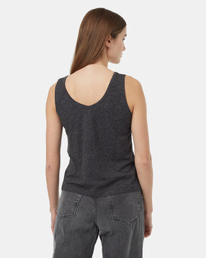 Black-Womens-Hemp-V-Neck-Tank-Top