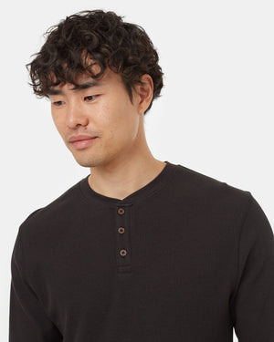 BlackMen_sButtonWaffleKnitSweatshirt