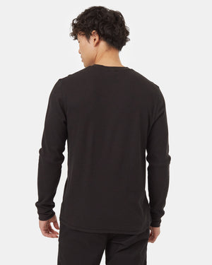 BlackMen_sButtonWaffleKnitSweatshirt