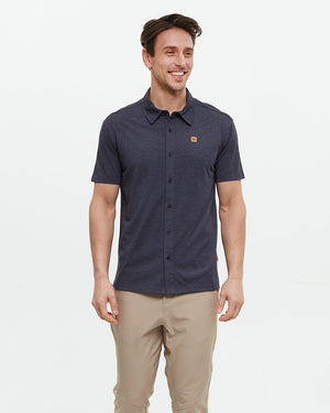 Blue-Basic-Button-Up-Shortsleeve-Shirt