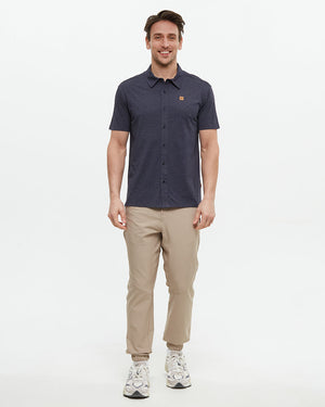 Blue-Basic-Button-Up-Shortsleeve-Shirt