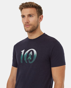 Blue-Crew-Neck-Short-Sleeve-Graphic-T-Shirt