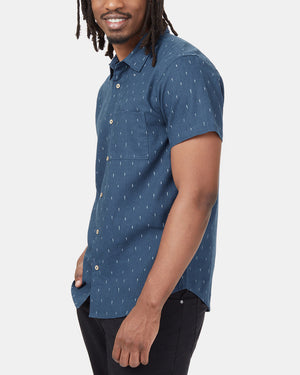 Blue-Hemp-Button-Up-Shortsleeve-Shirt