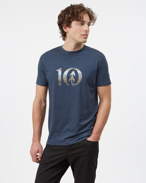 Blue-Recycled-Polyester-Crew-Neck-T-Shirt