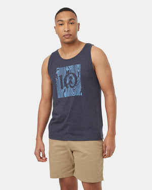 Blue-Scoop-Neck-Regular-Fit-Graphic-Tank-