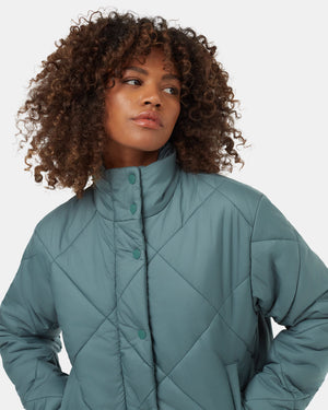 Blue-Water-Repellent-Quilted-Mock-Neck-Puffer-Jacket