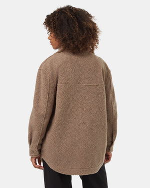 Brown-Boucle-Oversized-Fit-Fleece-Jacket