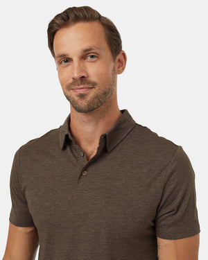 Brown-Mens-Short-Sleeve-Polo-Neck-T-Shirt