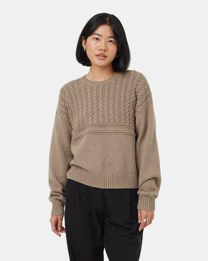 Brown-Organic-Cotton-Cable-Sweater