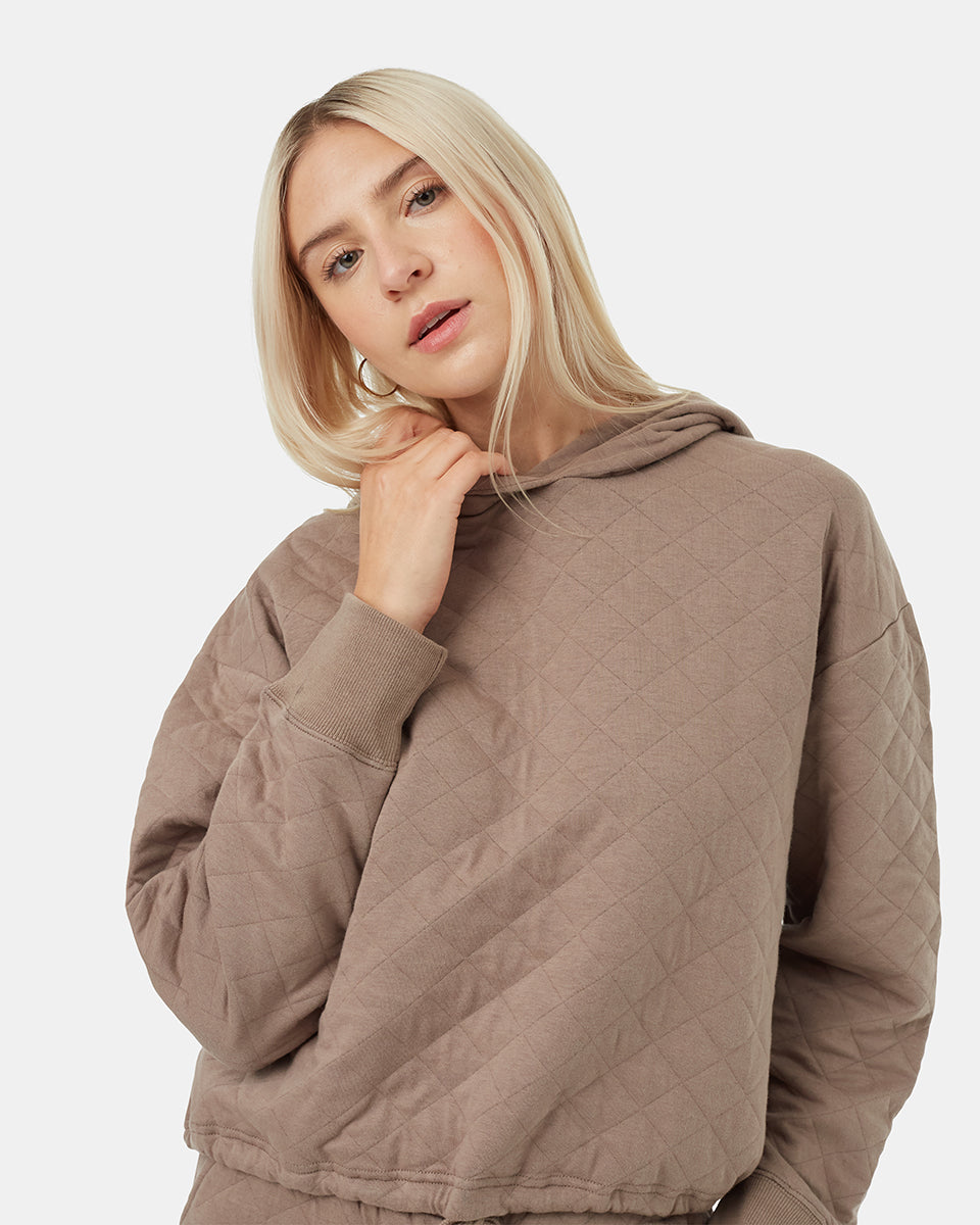 Quilted hoodie women's on sale