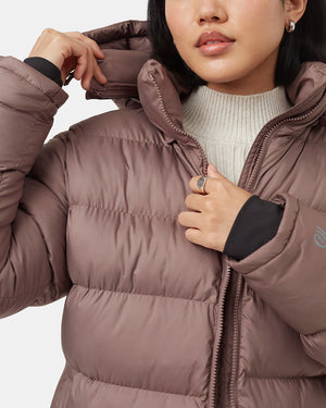 Brown-Womens-LongPufferJacket