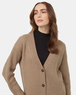 Brown-Womens-Oversized-Long-Wool-Cardigan