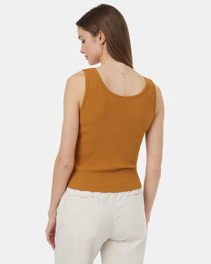 Brown-Womens-Ribbed-Tank-Top