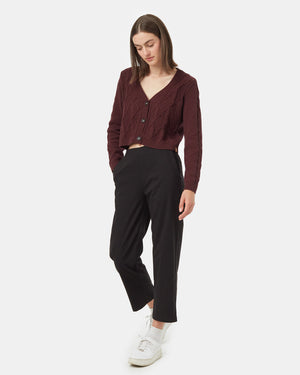 Burgundy-Organic-Cotton-V-Neck-Cropped-Cardigan