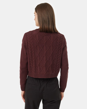 Burgundy-Organic-Cotton-V-Neck-Cropped-Cardigan