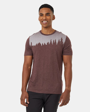 Burgundy-Tree-Graphic-Crew-Neck-T-Shirt