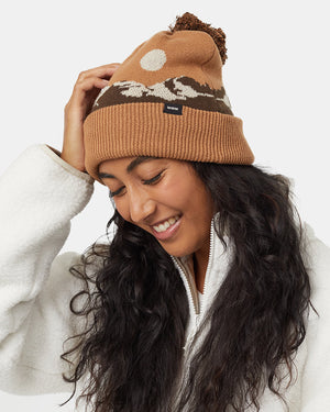 Camel-Organic-Cotton-Graphic-Pom-Beanie