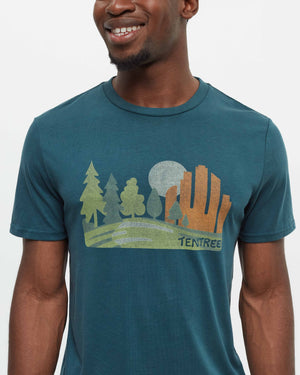 Green-Crew-Neck-Graphic-Shortsleeve-T-Shirt