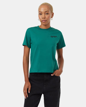 Green-Crew-Neck-Graphic-Shortsleeve-T-Shirt