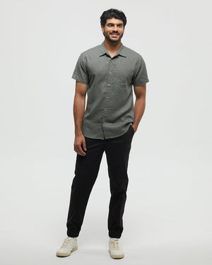 Green-Hemp-Button-Up-Shortsleeve-Shirt