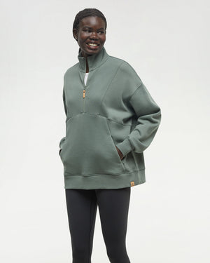 Green-Mock-Collar-14-Zip-Up-Fleece