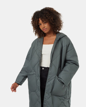 Green-Oversized-Quilted-Hooded-Jacket