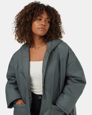 Green-Oversized-Quilted-Hooded-Jacket