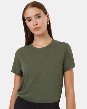 Green-Recycled-Polyester-Crew-Neck-T-Shirt