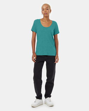 Green-Womens-Hemp-Scoop-Neck-Top