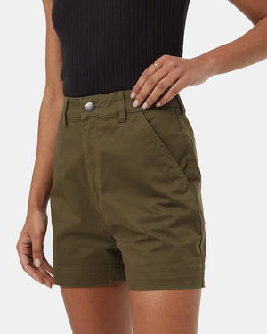 Twill High Waist Short