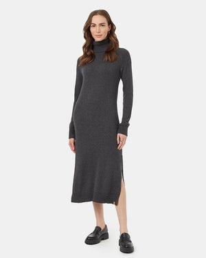 Grey-Organic-Cotton-Turtleneck-Maxi-Dress