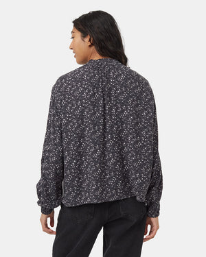 Grey-Ruffled-Neck-Long-Sleeve-Shirt