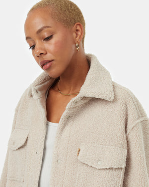 Oatmeal-Boucle-Oversized-Fit-Fleece-Jacket