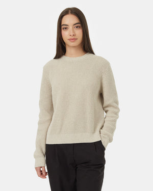 Oatmeal-Womens-Organic-Cotton-Knit-Sweater