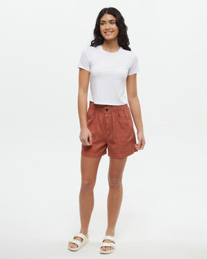 Orange-Tencel-Lightweight-Shorts