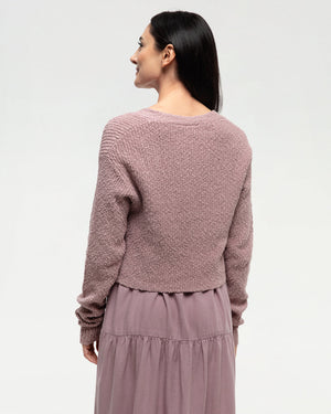 Pink-Relaxed-Drop-Shoulder-Cardigan-Sweater