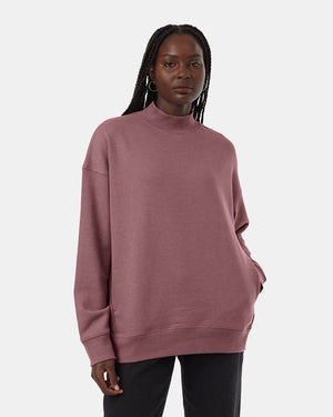 Purple-Organic-Cotton-Mock-Neck-Oversized-Fit-Sweatshirt