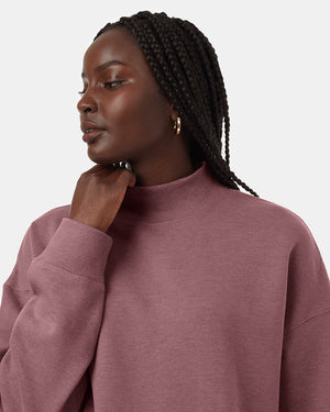 Purple-Organic-Cotton-Mock-Neck-Oversized-Fit-Sweatshirt