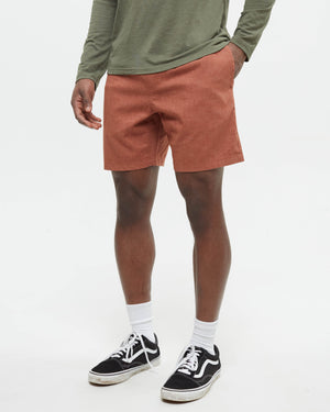 Red-Mens-Casual-Hemp-Shorts